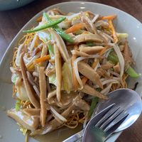 Crispy noodles with duck  at Lotus Plant Based Kitchen in Manchester