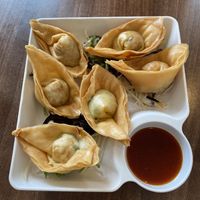 Crispy won ton  at Lotus Plant Based Kitchen in Manchester