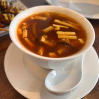 Spicy & sour soup at Lotus Plant Based Kitchen in Manchester