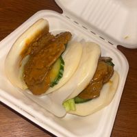 Satay bao buns  at Lotus Plant Based Kitchen in Manchester