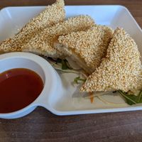 Sesame toast at Lotus Plant Based Kitchen in Manchester