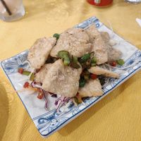 Salt and pepper meat at Lotus Plant Based Kitchen in Manchester
