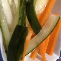 Pickled veg at Lotus Plant Based Kitchen in Manchester