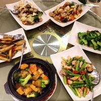 group dining at Lotus Plant Based Kitchen in Manchester