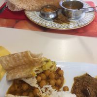 dosa, vegan plate at Shanthi Indian and Sri Lankan Cuisine in Unterseen