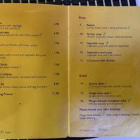 Menu at Shanthi Indian and Sri Lankan Cuisine in Unterseen
