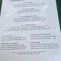 Seasonal menu at The Peak Restaurant and Bar in California
