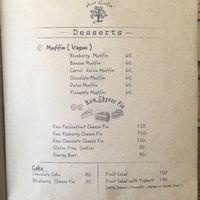desserts menu at June's Art Cafe in Koh Samui