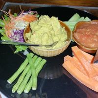 Hummus and crudite  at June's Art Cafe in Koh Samui