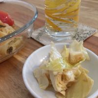 Pickled cabbage thing. Yum! at Nayuta Cafe in Busan