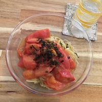 All vegan, all organic, tomato noodle thing. Yummy! at Nayuta Cafe in Busan