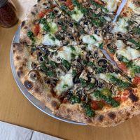 Classic mushroom with pesto. Sooooo good!!!!  at Hatool HaYarok - The Green Cat in Tel Aviv