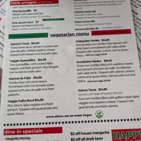 Vegetarian/Vegan menu at The Taco Stop in Fort Collins