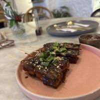 Grilled Tofu Satay  at Conscious Cafe in Auroville