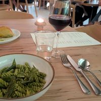 Rigatoni and wine at Brodeto in Raleigh