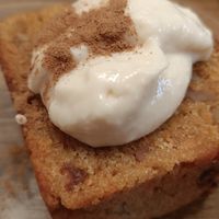 Carrot cake with creamy topping at Ohisamaya in Sendai