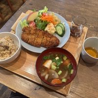Cutlet lunch set  at Ohisamaya in Sendai