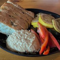 Roasted garlic hummus plate with focaccia at The Hawthorn Bistro & Bakery in Tallahassee