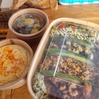 Humous, Olives + Meze box at Mister Meze in Cardigan