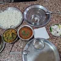 Aloo gobi  and tadka dahl at Hello Vegetarian at Atlanta Hotel in New Delhi