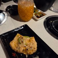 Crispy tofu and vegan thai tea at Shikku Hot Pot in Plymouth