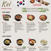 Clearly marked vegan dishess  at Kei Korean Restaurant in Chiapas