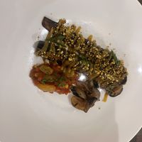 Sweet and sour aubergine  at The Three Horseshoes in Fordham