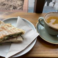 Vegan cheese and mushroom pate toastie!   at The Bridge Social in South East London