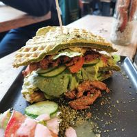 Waffelsandwich at Moehren Milieu Eco Cafe in Mainz