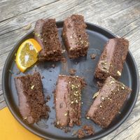 Chocolate cake   at Moehren Milieu Eco Cafe in Mainz