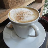 soya latte at Moehren Milieu Eco Cafe in Mainz