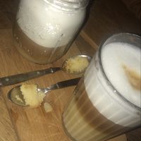 Pumpkin Spice latte and latte macchiato  at Moehren Milieu Eco Cafe in Mainz