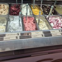 Frutti di bosco, limone, fragola, mango, banana flavors at Bacaro del Gelato in Veneto