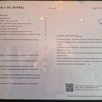 Vega menu at Bar Picar in Zuid-holland