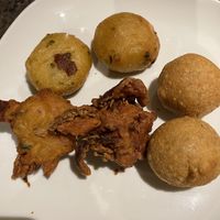 Onion Bhajis, Aloo Tikki & Kanori   at Milan Sweet Centre in Birmingham