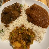 Mixture of curries   at Milan Sweet Centre in Birmingham