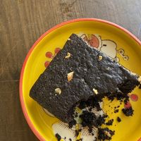 Vegan brownie  at Bhūmi Café in Rishikesh