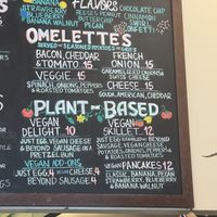 Plant based menu  at Harlem Breakfast Club in New York City