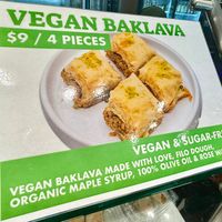 Vegan Baklava Labeling at Aviva by Kameel - Buckhead in Atlanta