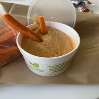 Carrots and hummus at Earth Burger - NW Loop in San Antonio