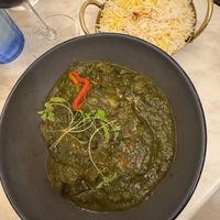 Aloo Saag with rice   at Leela in Noosa Heads