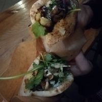 Shawarma and cauliflower/eggplant pita at Pilz Imbiss in Berlin