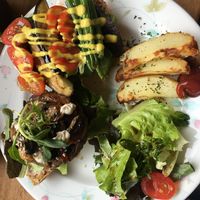 Grain ciabatta burger at Jack and the Beanstalk in Busan