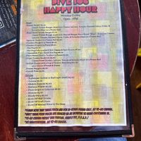 Happy hour menu sept 2025  at Dive 106 in New York City
