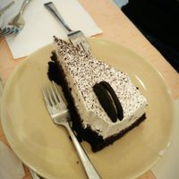 Oreo vegan cake at Alhambra Cafe in Milan