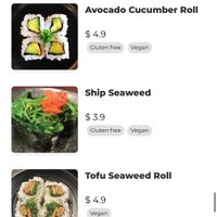 Menu  at Kaz’s workshop in Windsor