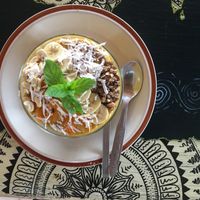 Mango
smoothy Bowl at Umbrella Cafe in Pokhara