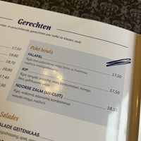 Menu  at Kasteel Rivierenhof in Vlaanderen