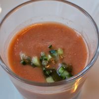 Gazpacho soup at Les Wagons in Zürich