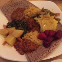 Vegan Sampler at Hawwi Ethiopian in Alexandria